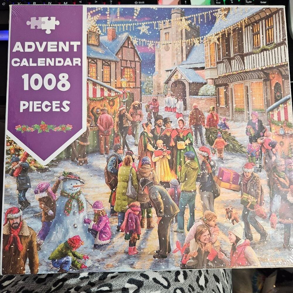 Christmas Advent Calendar 1008-Piece Jigsaw Puzzle - Holiday Scene Winter Entert